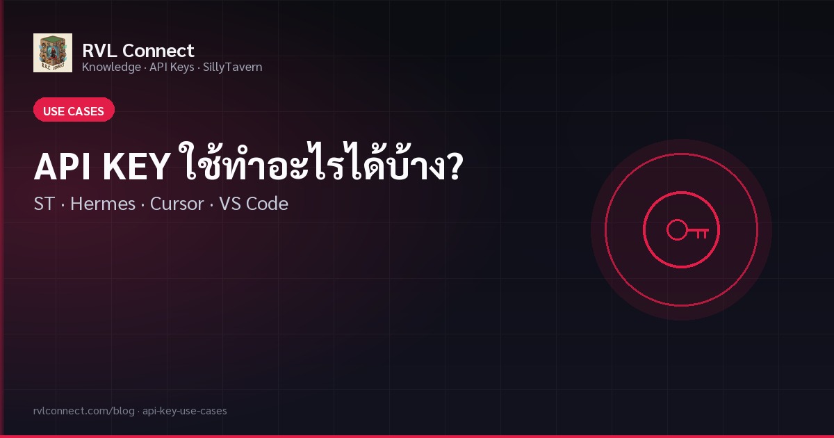 API KEY ใช้ทำอะไรได้บ้าง? SillyTavern, Hermes, VS Code, Cursor